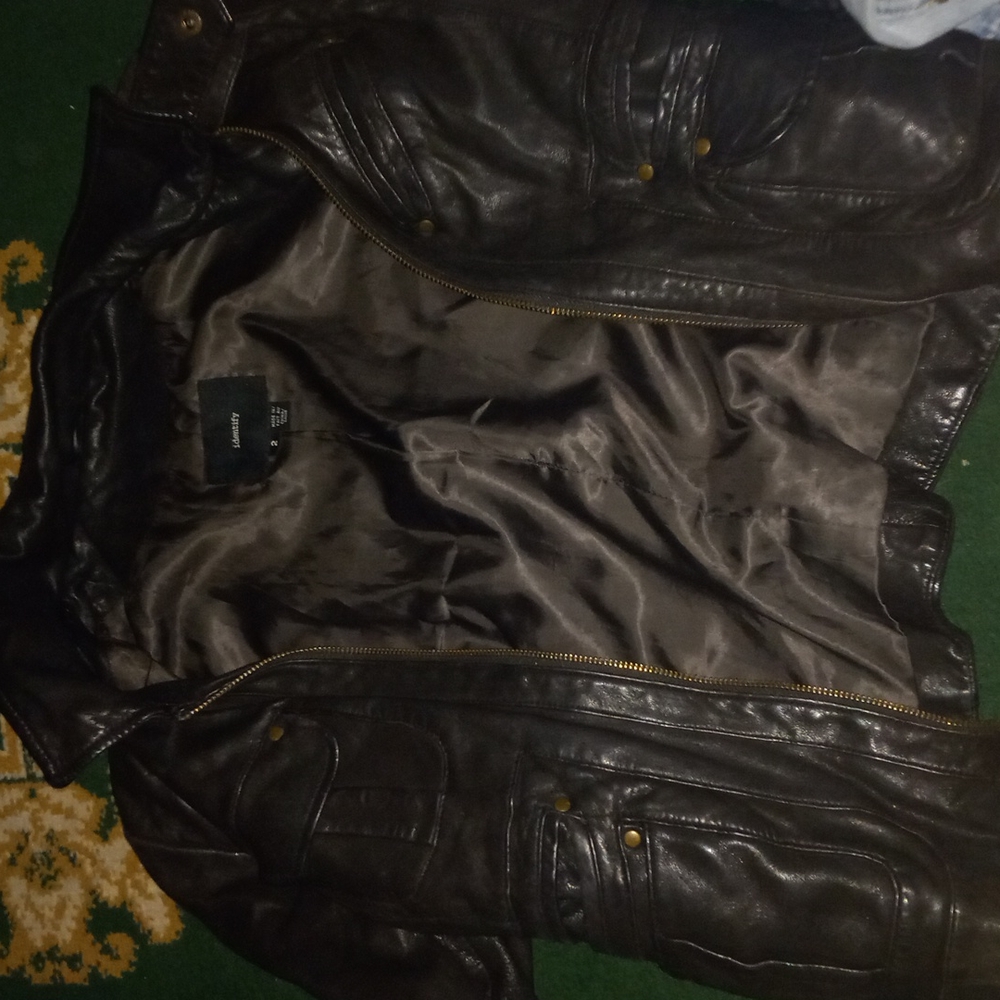 Black leather jacket